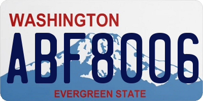 WA license plate ABF8006