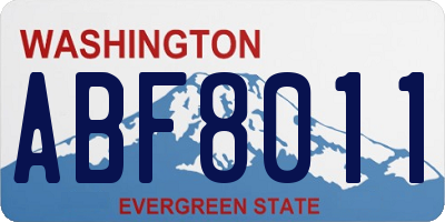 WA license plate ABF8011