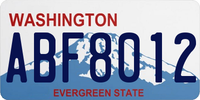 WA license plate ABF8012