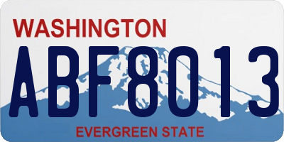 WA license plate ABF8013