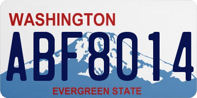 WA license plate ABF8014
