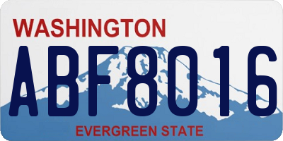 WA license plate ABF8016