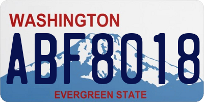 WA license plate ABF8018