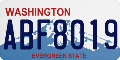 WA license plate ABF8019