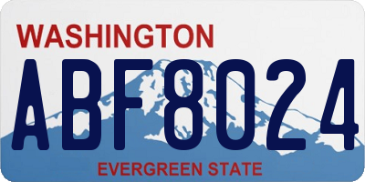 WA license plate ABF8024