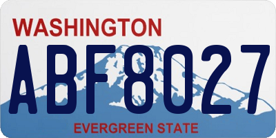 WA license plate ABF8027