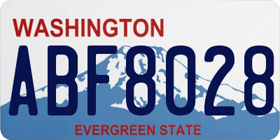 WA license plate ABF8028