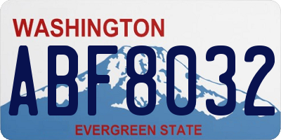 WA license plate ABF8032