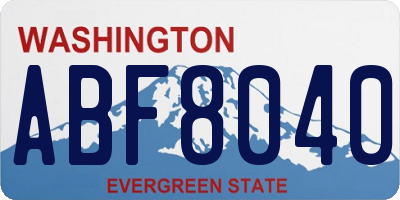 WA license plate ABF8040