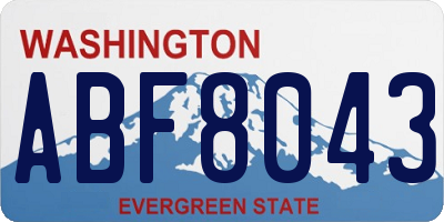 WA license plate ABF8043