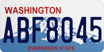 WA license plate ABF8045