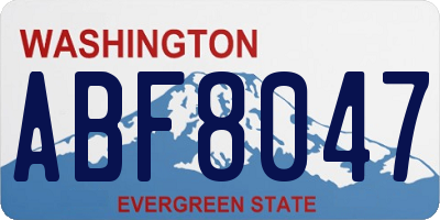 WA license plate ABF8047