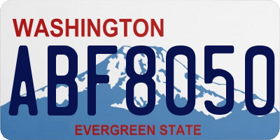 WA license plate ABF8050