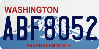 WA license plate ABF8052