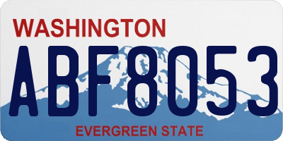 WA license plate ABF8053