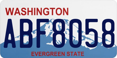WA license plate ABF8058