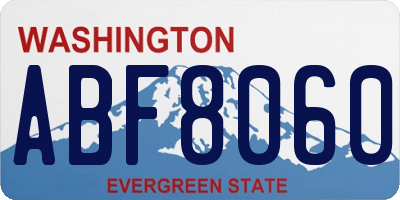 WA license plate ABF8060