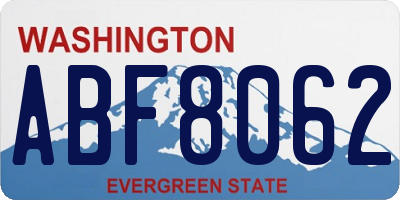 WA license plate ABF8062