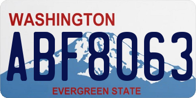 WA license plate ABF8063