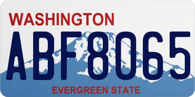 WA license plate ABF8065