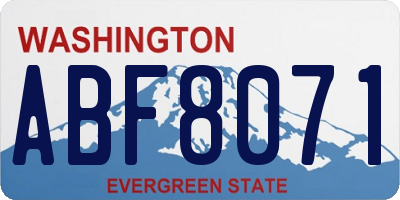 WA license plate ABF8071