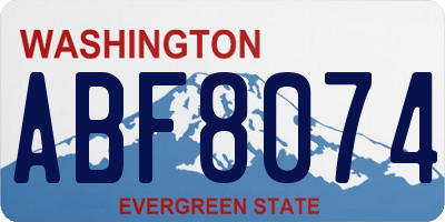 WA license plate ABF8074