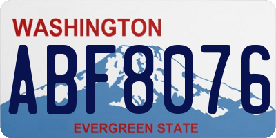WA license plate ABF8076
