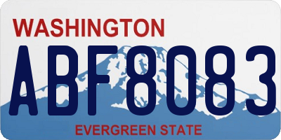WA license plate ABF8083