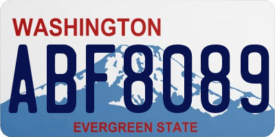 WA license plate ABF8089