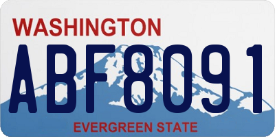 WA license plate ABF8091