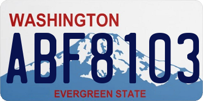 WA license plate ABF8103