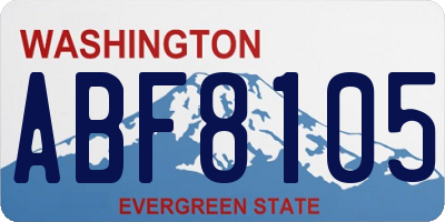 WA license plate ABF8105