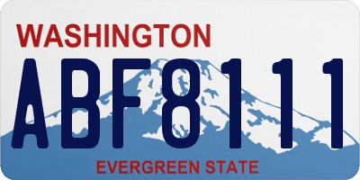 WA license plate ABF8111