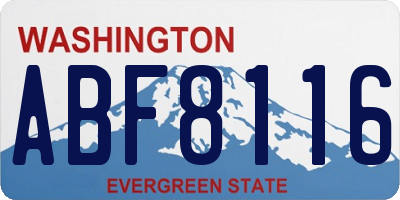 WA license plate ABF8116