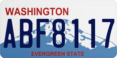 WA license plate ABF8117