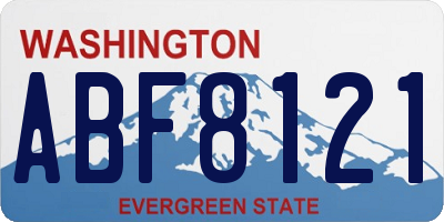 WA license plate ABF8121