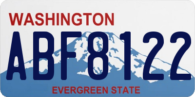 WA license plate ABF8122