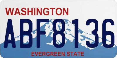 WA license plate ABF8136