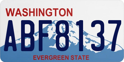 WA license plate ABF8137
