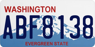 WA license plate ABF8138