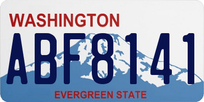 WA license plate ABF8141