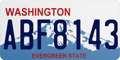 WA license plate ABF8143