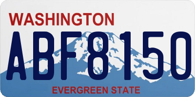 WA license plate ABF8150