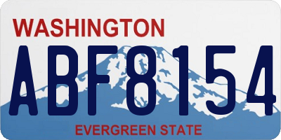 WA license plate ABF8154