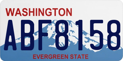 WA license plate ABF8158
