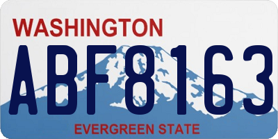 WA license plate ABF8163
