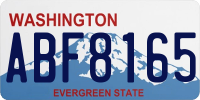 WA license plate ABF8165