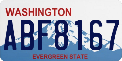 WA license plate ABF8167