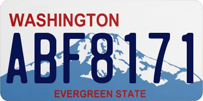 WA license plate ABF8171