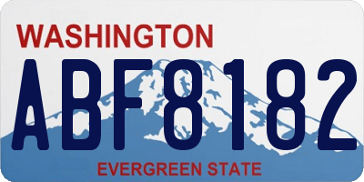 WA license plate ABF8182